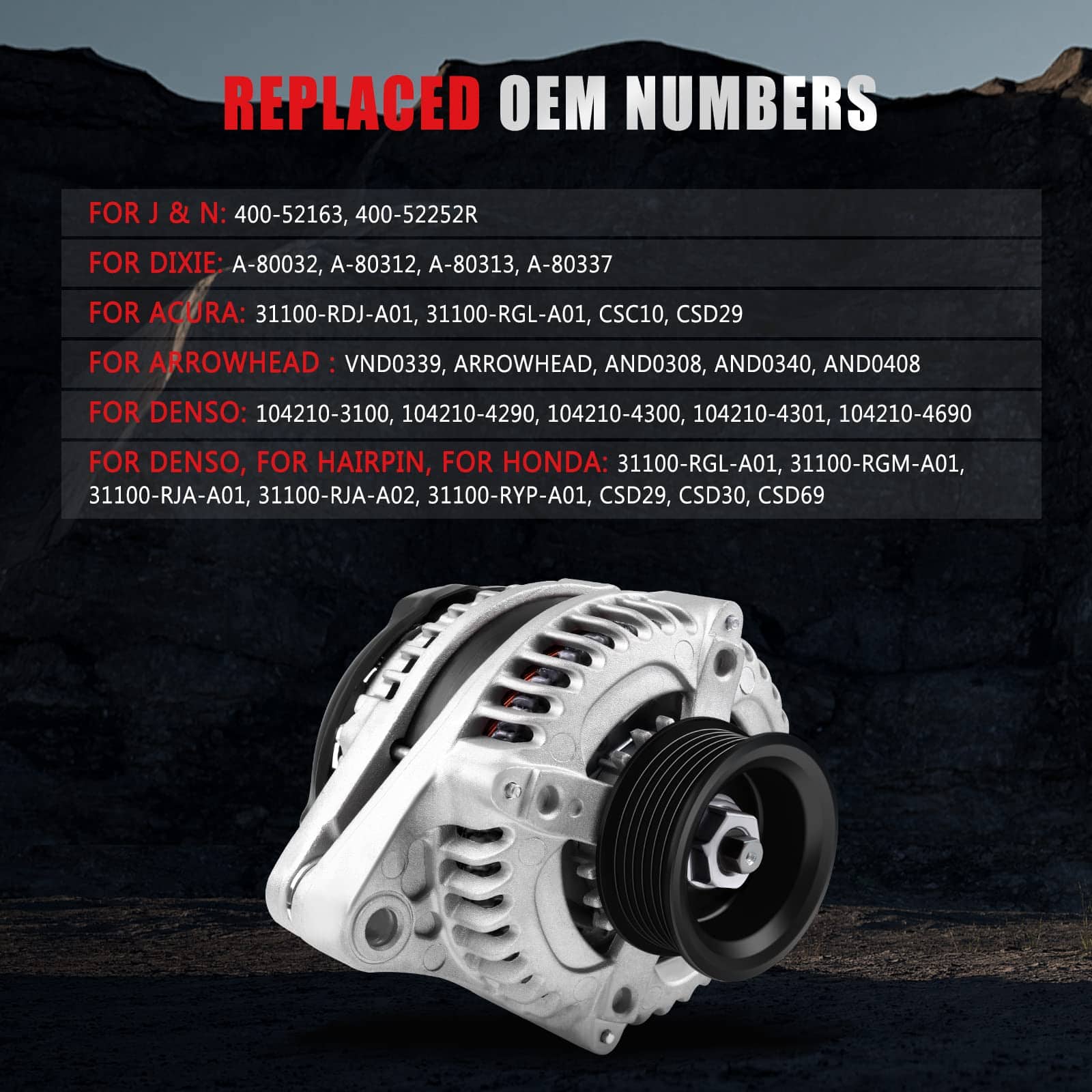 GDSMOTU AND0339 11150 11151 31100-RDJ-A01 Alternador - Imagen 4