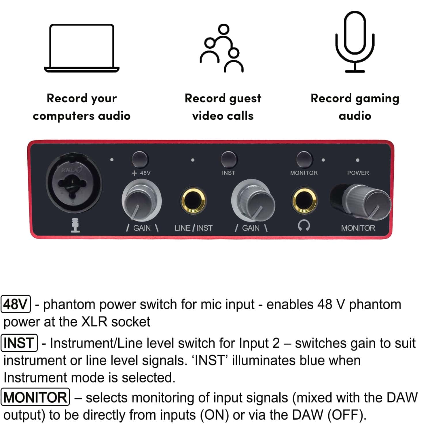 Interfaz de Audio USB con Preamplificador de Micrófono - Imagen 5