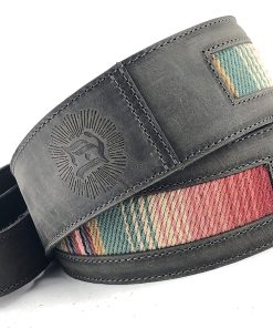 Correa de guitarra de cuero de grano completo -Acero Envejec