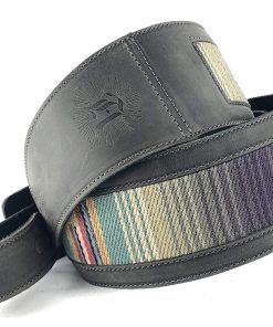 Correa de Guitarra de Cuero de Grano Completo -Acero Envejec