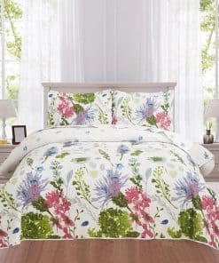 Juego de Colcha Floral Ycosy Reversible Acolchados de