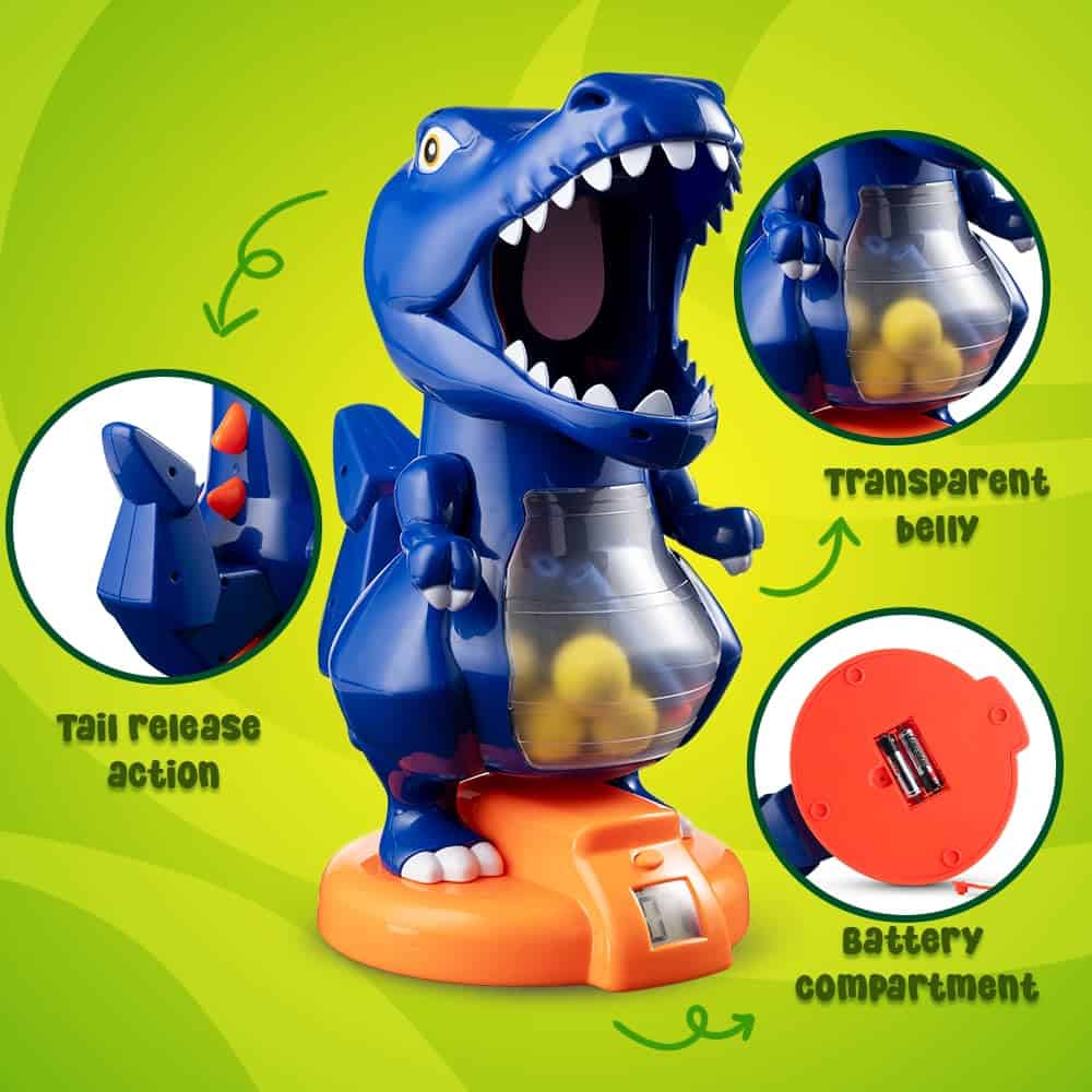 Juego de Dinosaurios para Niños con Lanzador de Bolas y - Imagen 4