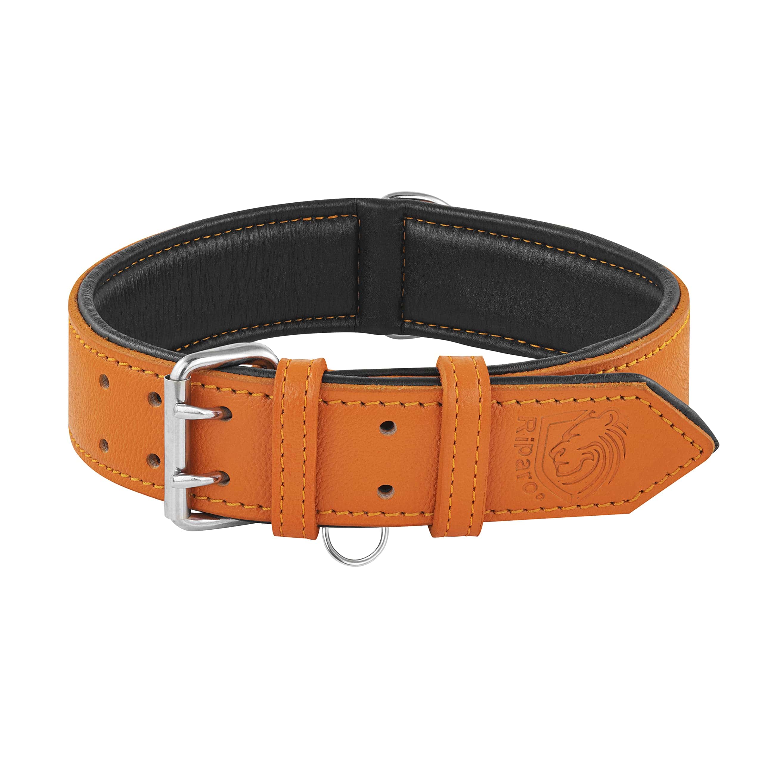 Collar Ajustable de Cuero Genuino Acolchado para Perros de - Imagen 9