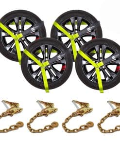 Correas de Amarre Verde para Coche RYTASH con Anclajes en