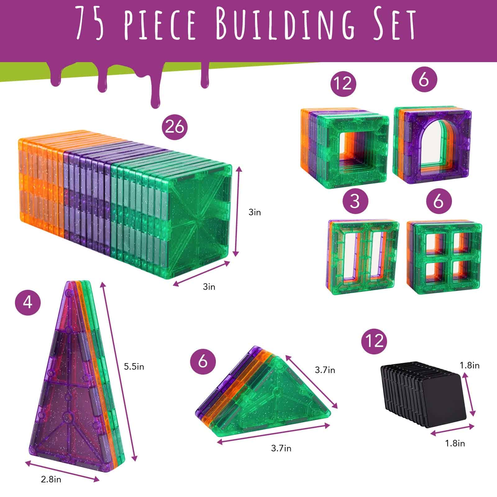 DIY jr Creepy Archi Tiles - Magnetic Tiles para Niños - - Imagen 7