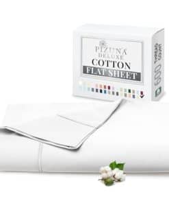 Sábana Plana Pizuna de Algodón Puro 100% Full Blanco (1