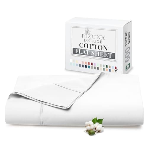 Sábana Plana Pizuna de Algodón Puro 100% Full Blanco (1