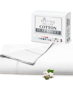 Sábana Plana Pizuna 100% Algodón King Blanco (1 pc), 600