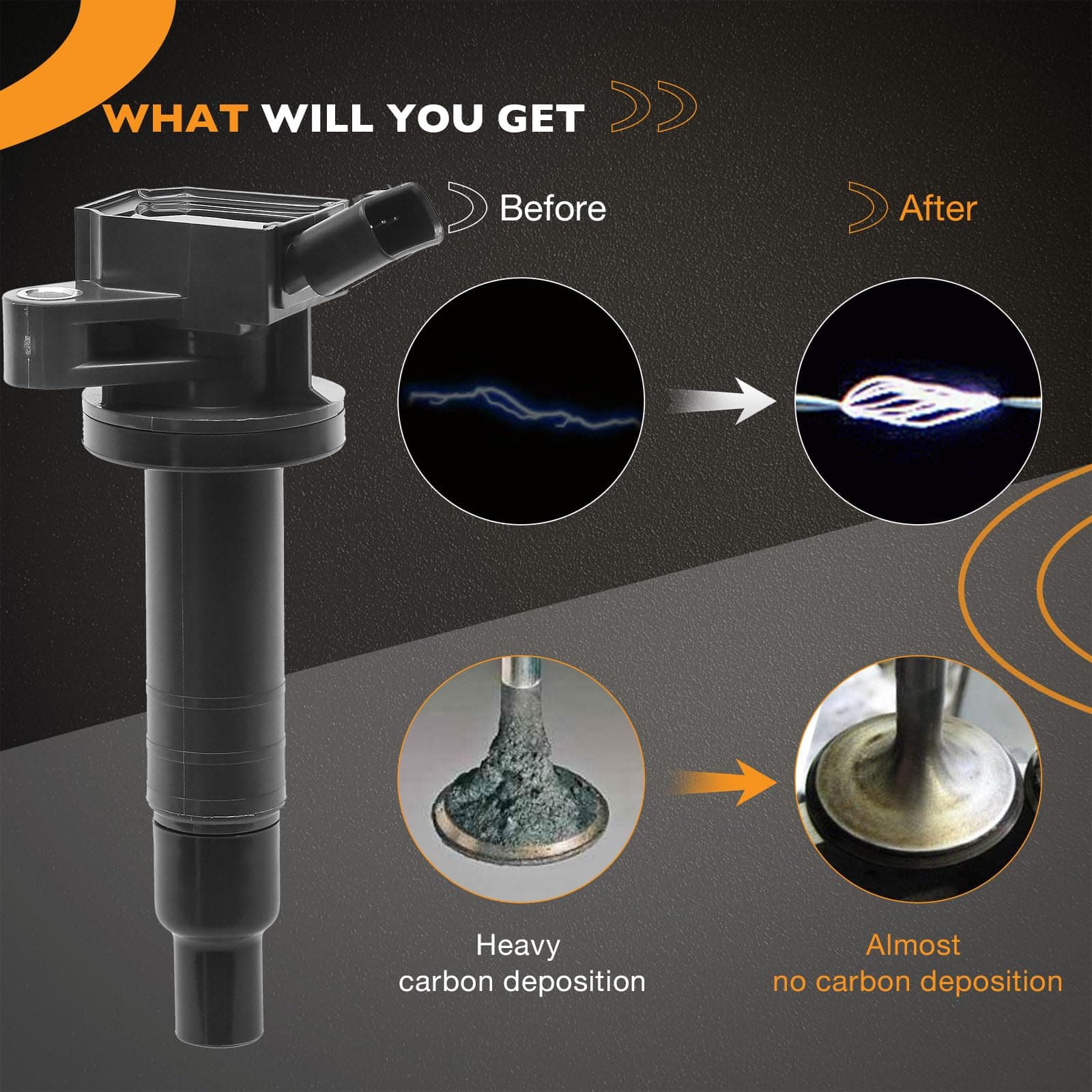 Conjunto de 4 bobinas de ignición compatibles con 1.8L L4 - Imagen 7