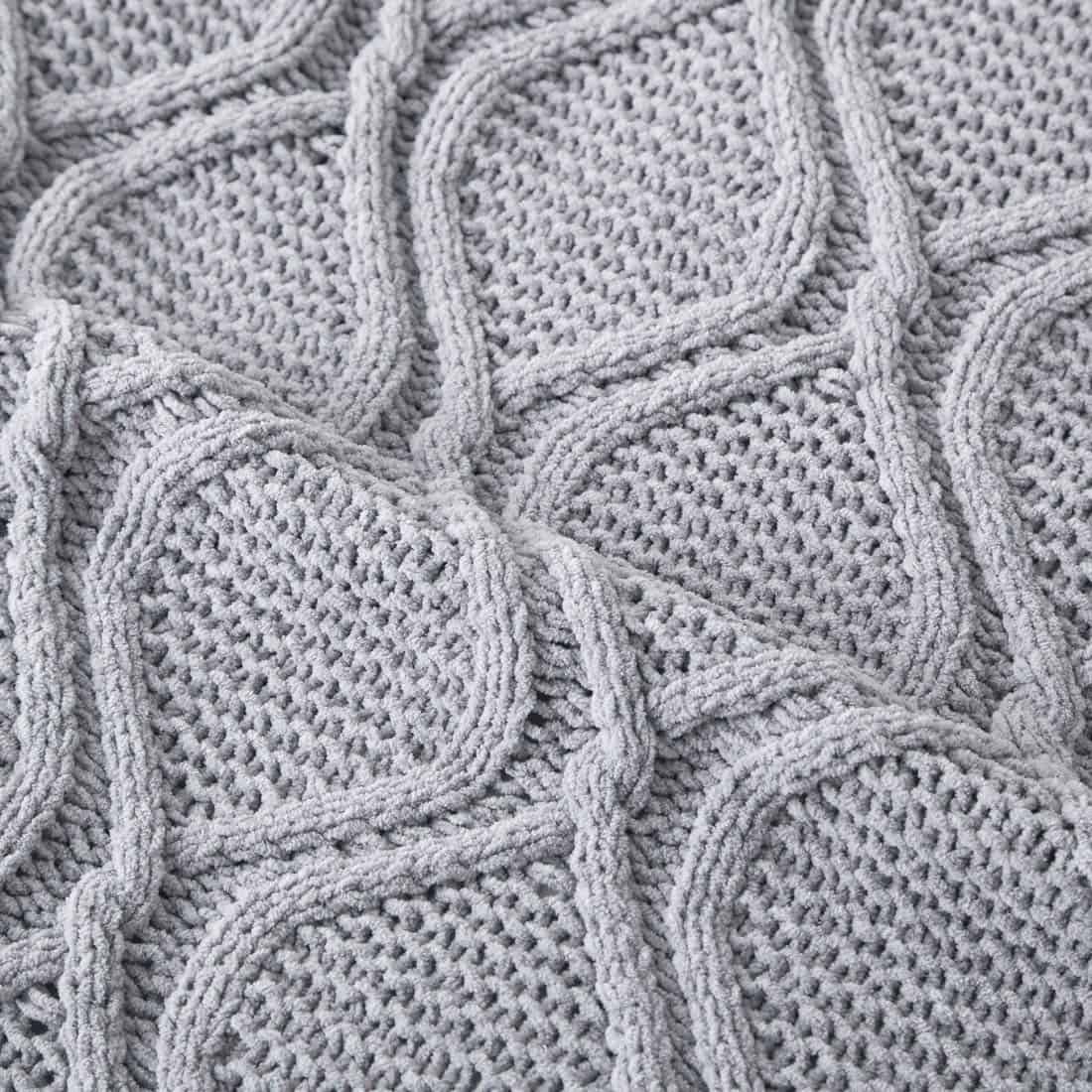 Manta de Chenille Tejida Revdomfly con Borlas Pom Pom, - Imagen 5