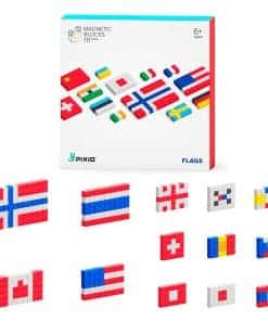 PIXIO Flags - Juguete de Bloques Magnéticos Pequeños en