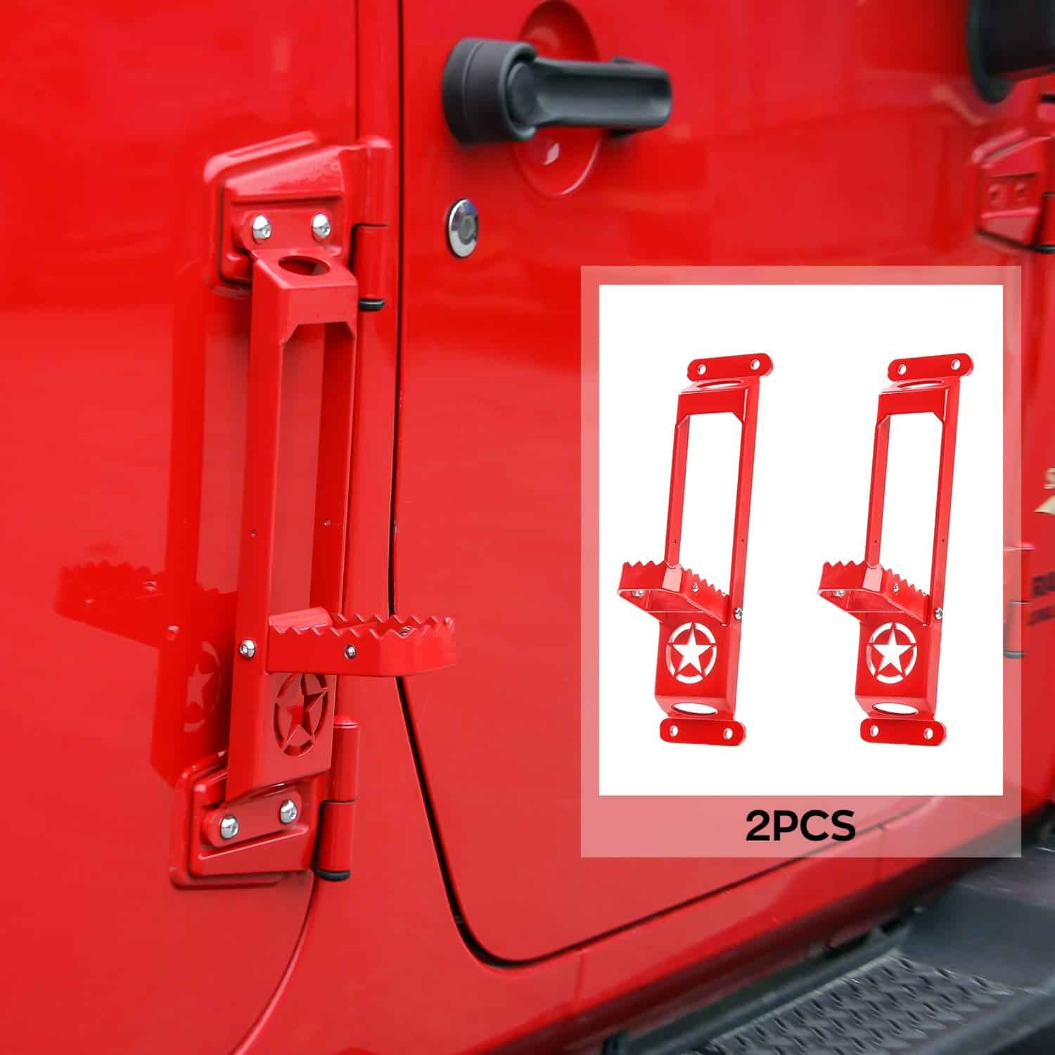 JeCar Peldaño de Puerta con Pedal de Pie de Bisagra