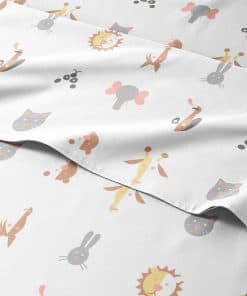 Juego de sábanas de 4 piezas para niños con animales Queen