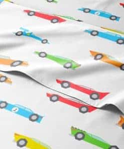 Juego de sábanas completo para niños Racecars de 4 piezas -