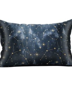 Funda de Almohada de Seda 100% Morera para -Negro Cielo Estr