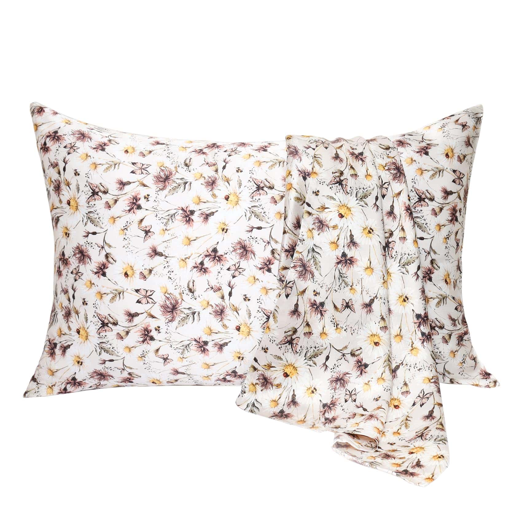 Funda de Almohada de Seda de Morera Estampada Vintage