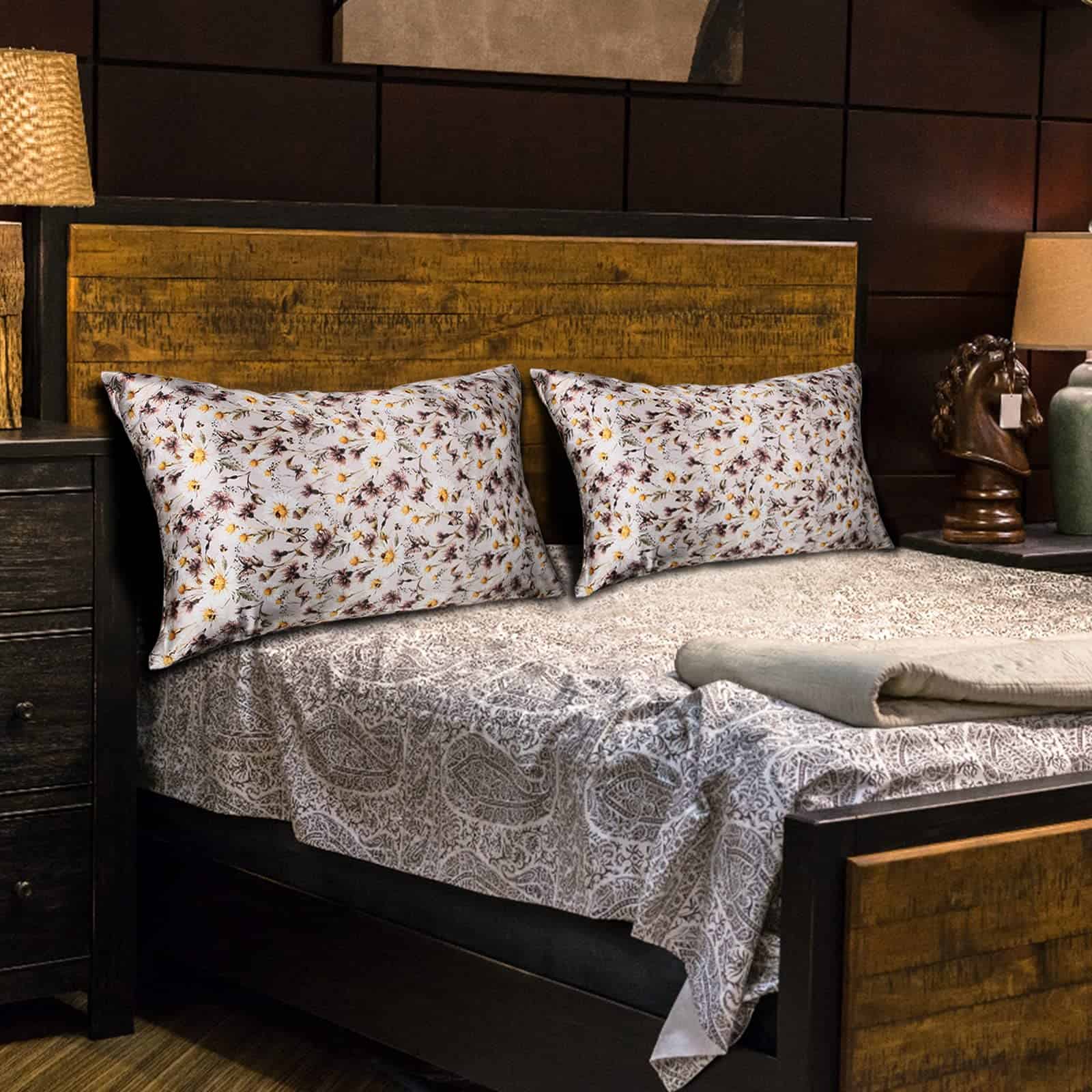 Funda de Almohada de Seda de Morera Estampada Vintage - Imagen 8