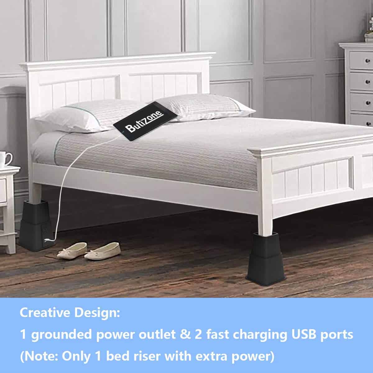 Elevadores de Cama Butizone con Enchufe y Puertos USB, - Imagen 3