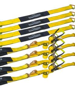 Conjunto de 4 amarres de trinquete para coche pesado