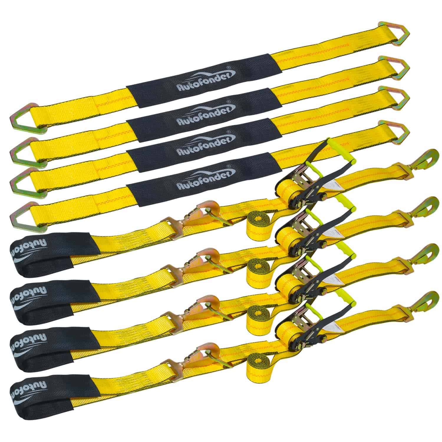 Conjunto de 4 amarres de trinquete para coche pesado