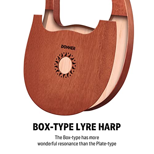 Arpa Lira Donner, 16 Cuerdas Metálicas, Cuerpo de Caoba y - Imagen 4