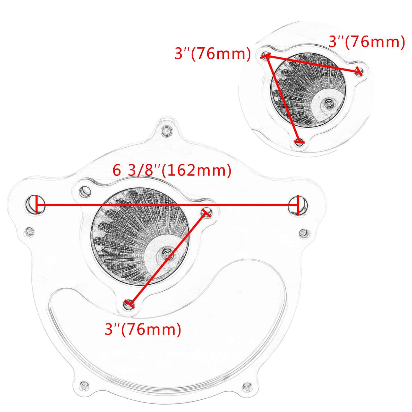 Filtro de Aire de Sistema de Admisión Kit Cromado para - Imagen 7