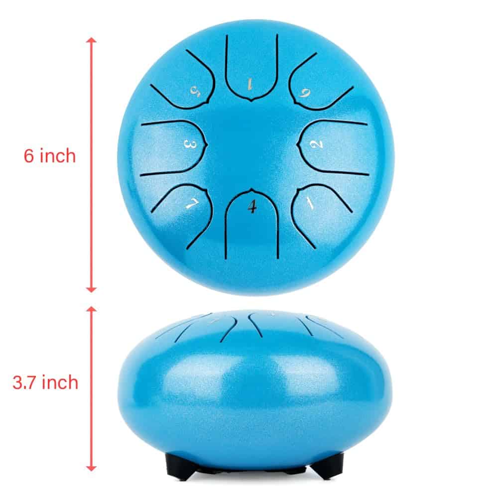 Instrumento Musical Tambor de Lengua de Acero - 6 Pulgadas - Imagen 9