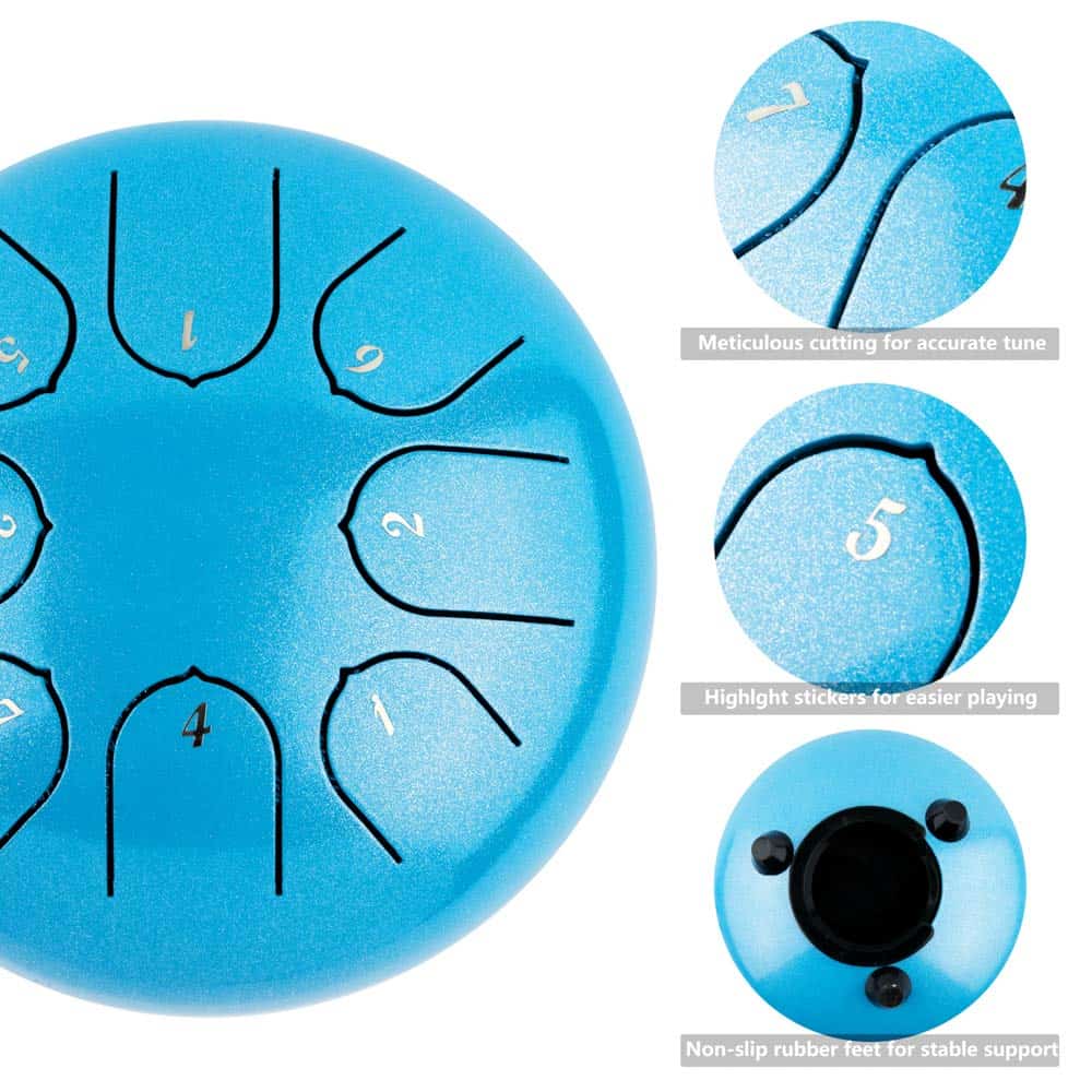 Instrumento Musical Tambor de Lengua de Acero - 6 Pulgadas - Imagen 3