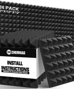 24 Paquete de Paneles de Espuma Insonorizante para Paredes