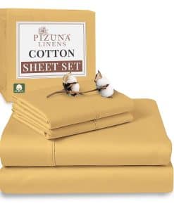 Juego de sábanas de algodón Pizuna Pure -Amarillo Dorado