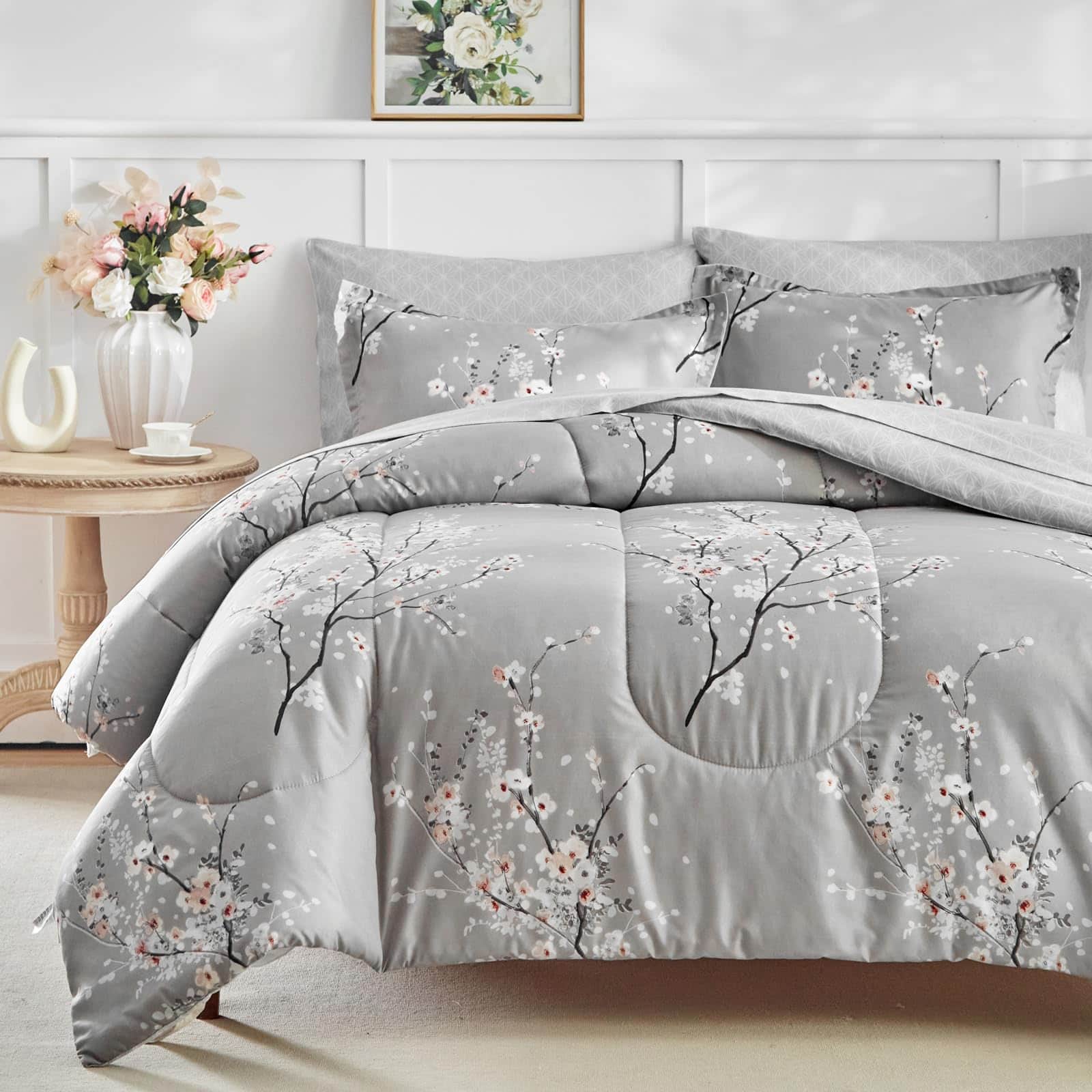 Juego de Cama AIKASY 6 Piezas Tamaño Individual -Gris - Imagen 3