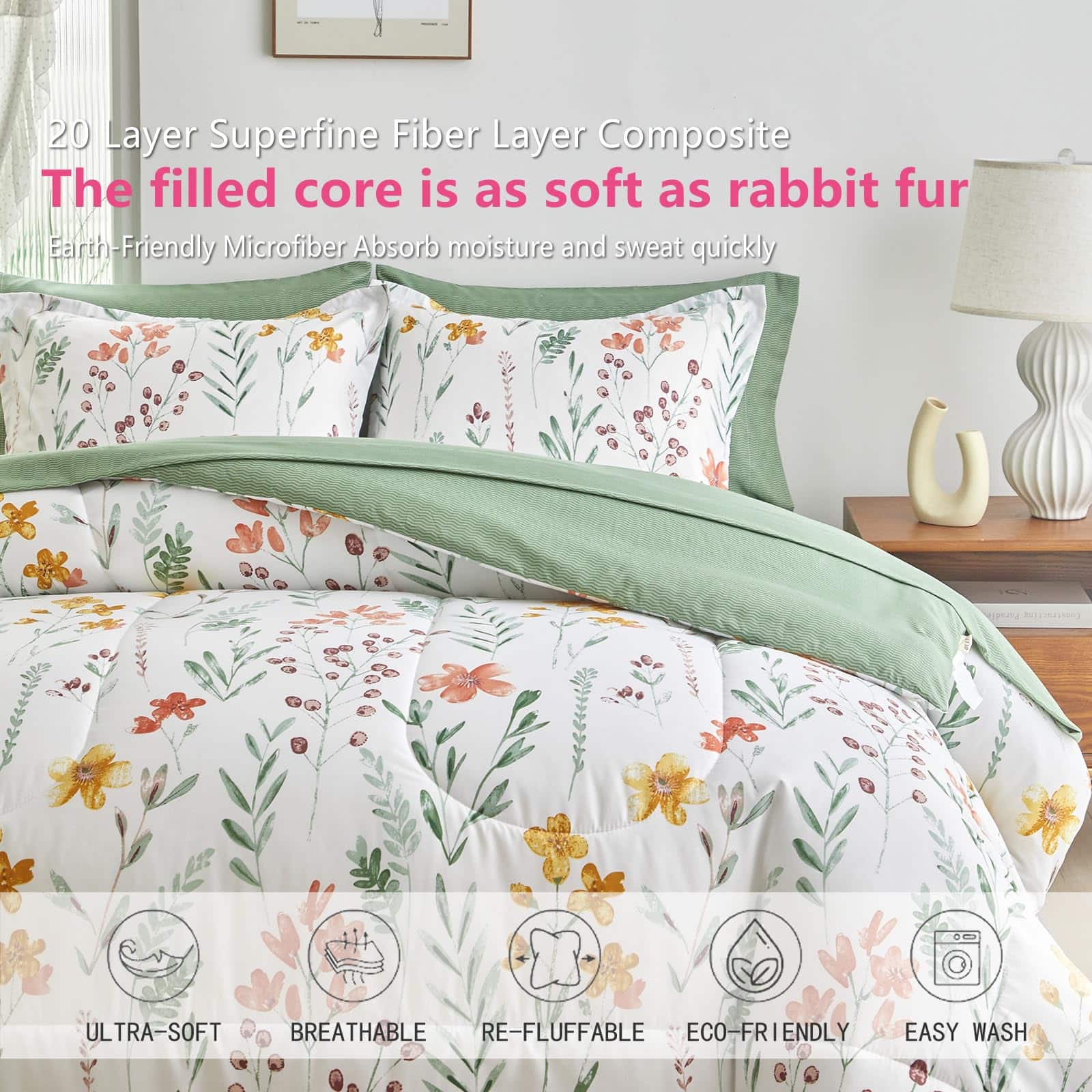 AIKASY Juego de Cama 6 Piezas Tamaño Twin - Estampado - Imagen 7