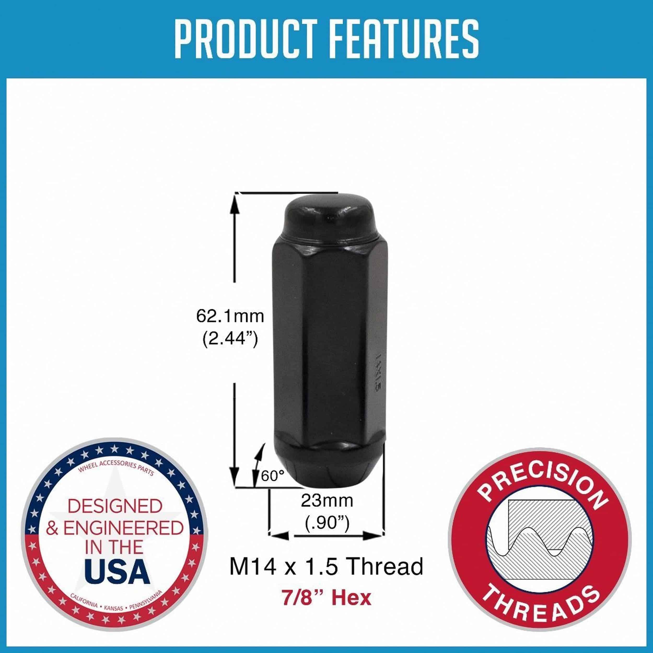 Juego de 32 Tuercas de Seguridad Largas M14x1.5 para - Imagen 4
