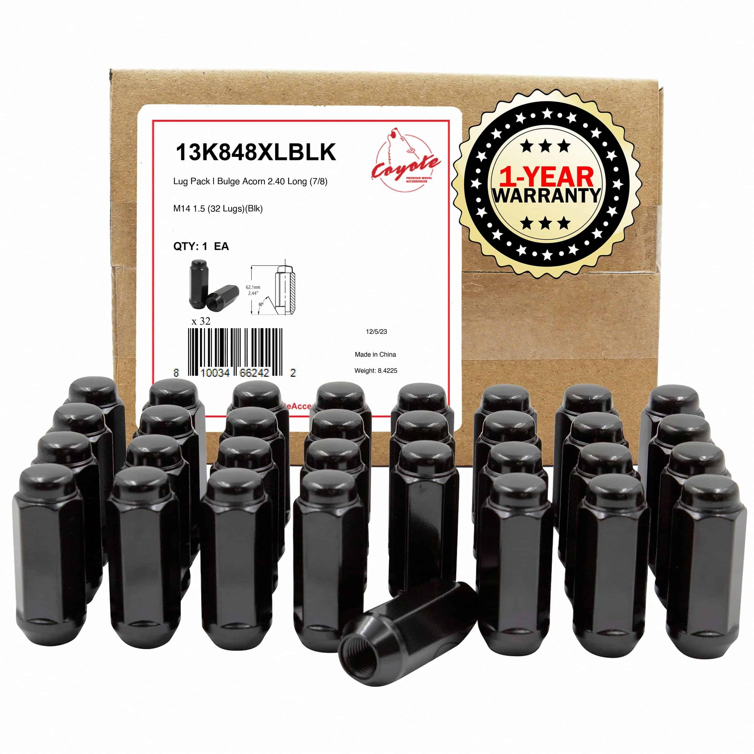 Juego de 32 Tuercas de Seguridad Largas M14x1.5 para