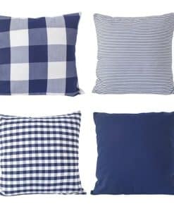 HOPLEE Funda de Almohada 22x22 Azul Marino Decorativa con