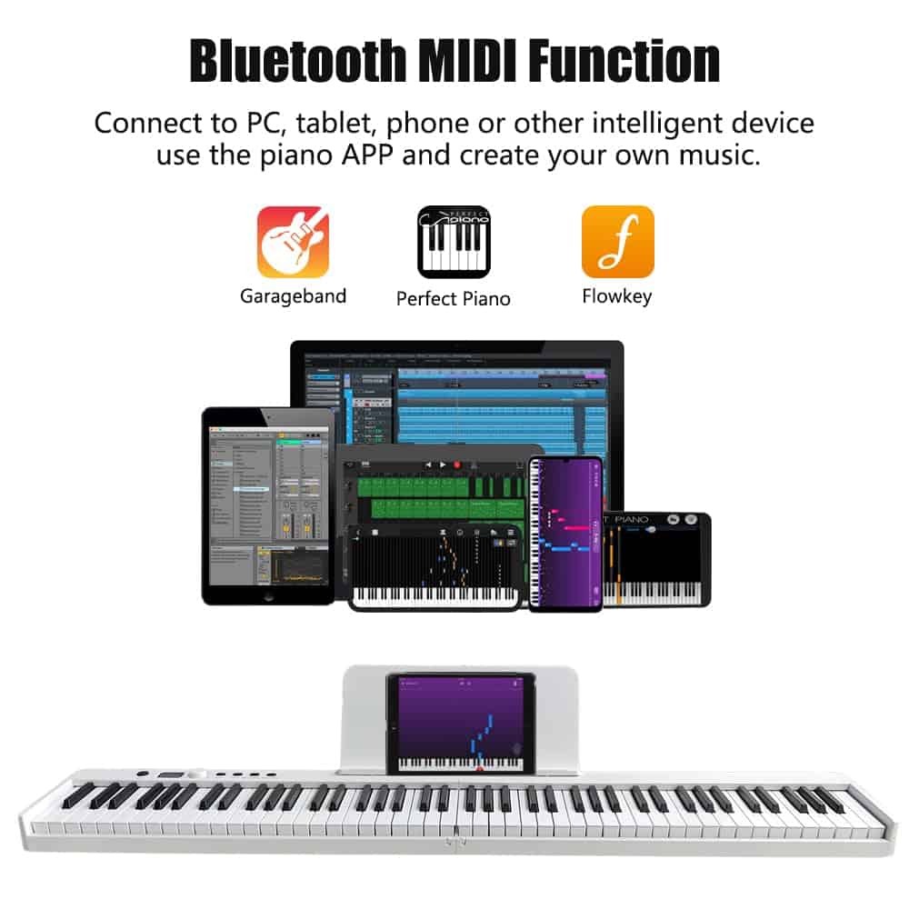 Piano Digital NikoMaku 88 Teclas Portátil Plegable Teclado - Imagen 9