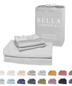 Juego de sábanas de bambú California King -Gris Niebla