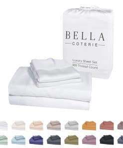 Juego de sábanas de bambú de lujo Bella -Blanco