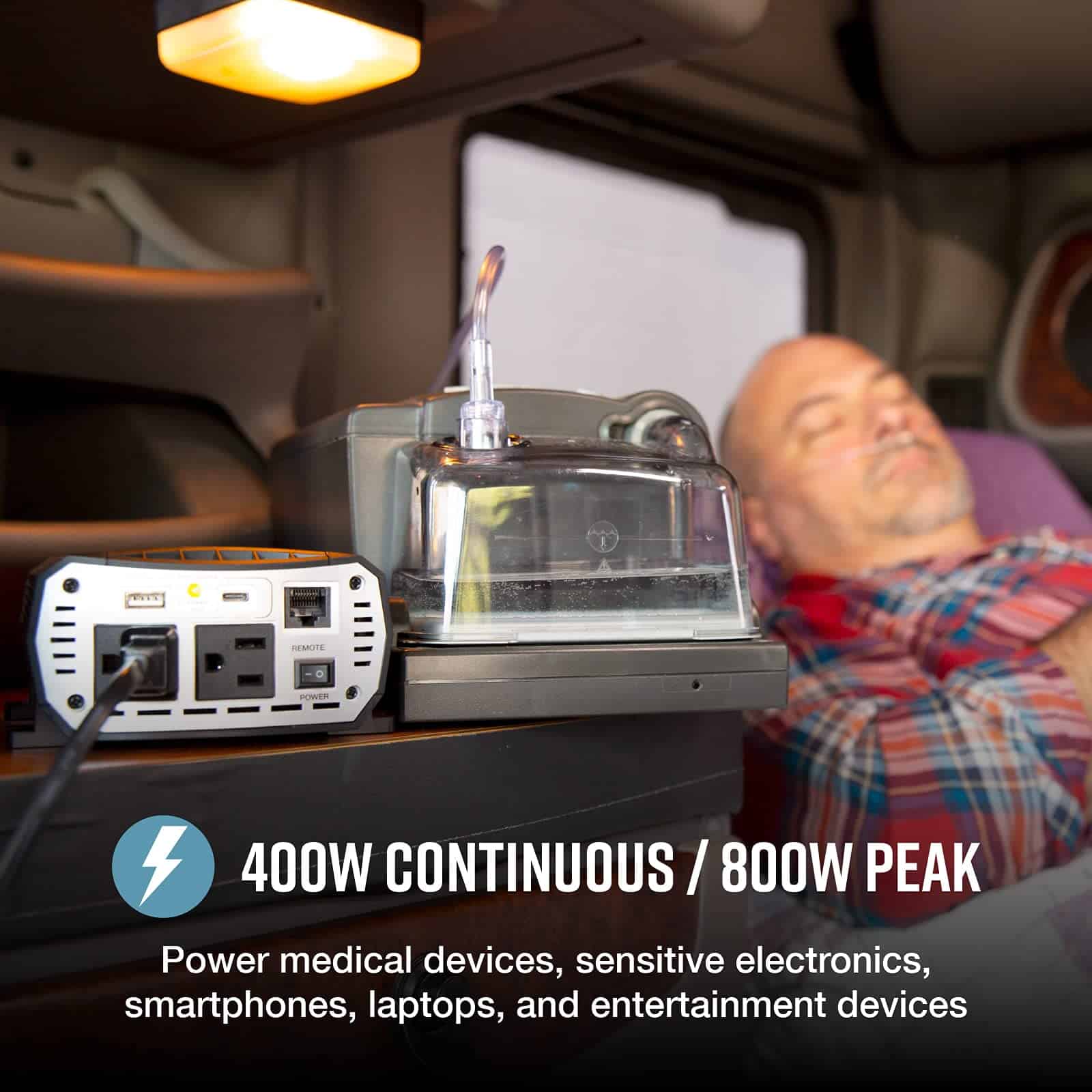 Inversor de Corriente Cobra PURE SINE 400W - Portátil, 2 - Imagen 3