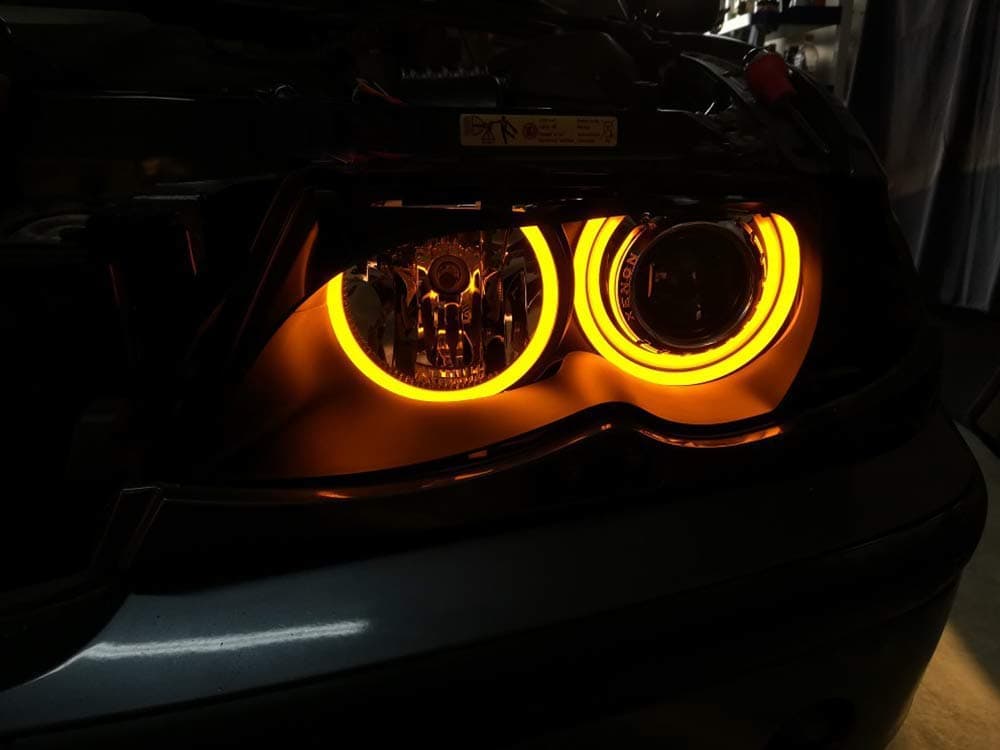Angels Eyes LED de 3000K Amarillo Ámbar Compatible con BMW - Imagen 6