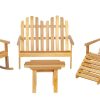 Set de Patio de Roble para Casa de Muñecas Adirondack