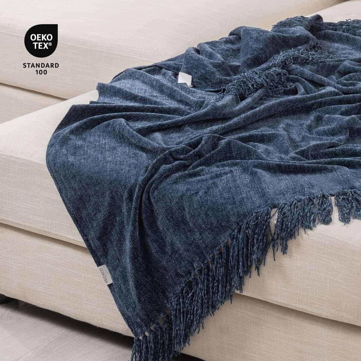 Manta de Sofá de Chenille Suave y Acogedora con Borlas para - Imagen 6