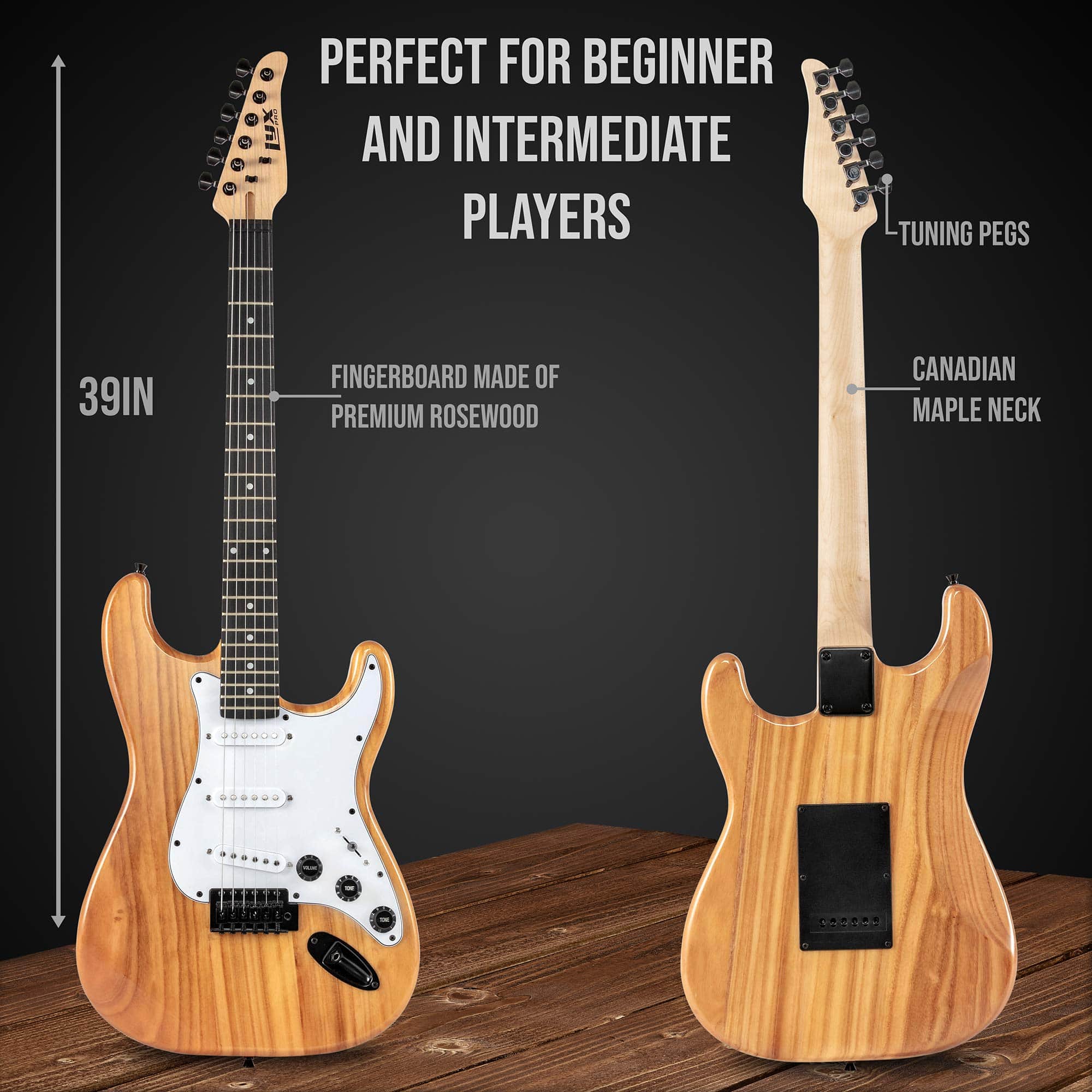 Kit de guitarra eléctrica LyxPro de 39' pulgadas para - Imagen 4