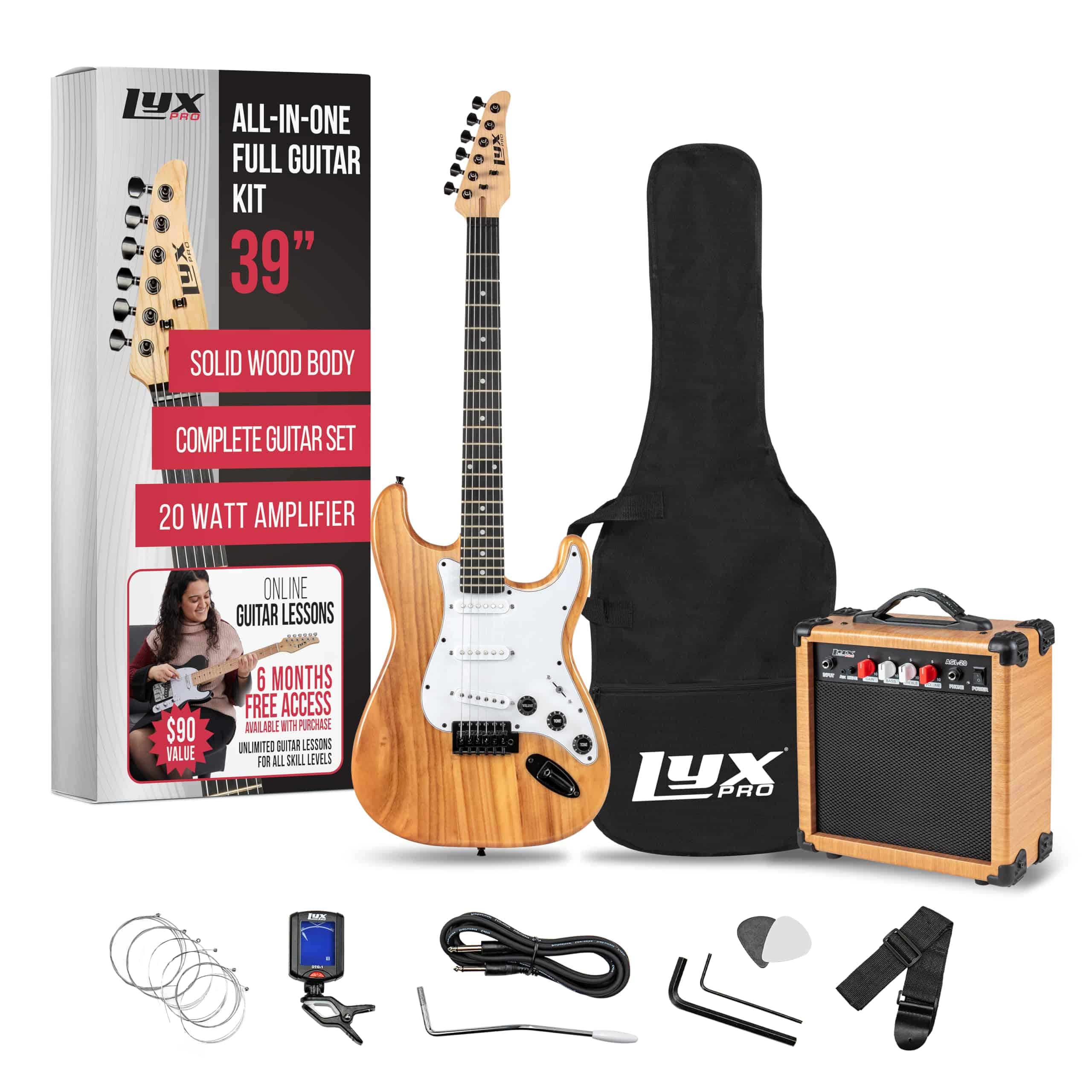 Kit de guitarra eléctrica LyxPro de 39' pulgadas para