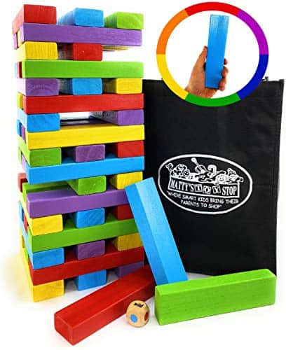 Juego de Torre de Bloques de Madera Gigante y Colorido - Imagen 9