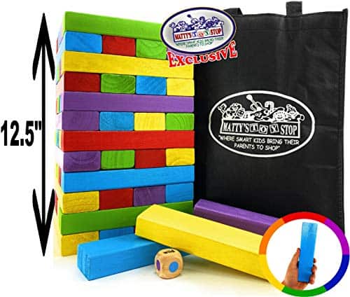 Juego de Torre de Bloques de Madera Gigante y Colorido - Imagen 4