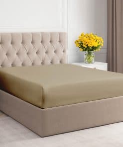 Sábana Ajustable de Algodón de 400 Hilos -Crema