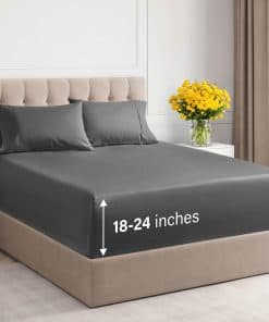 Juego de sábanas de 4 piezas tamaño Queen, 400 hilos, 100%