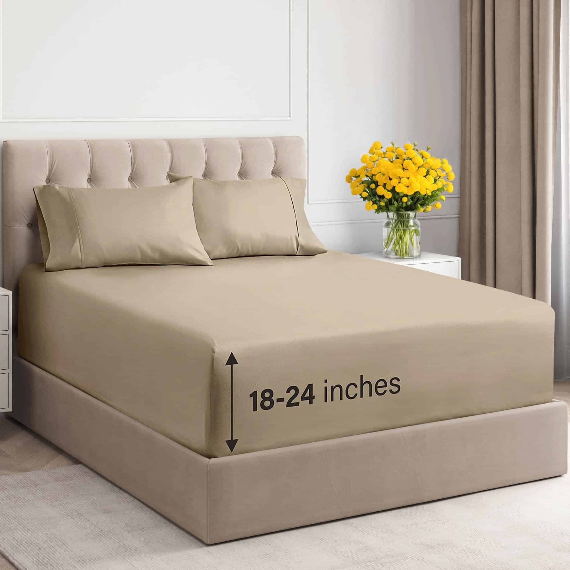 Juego de sábanas tamaño King de 4 piezas con 400 hilos de