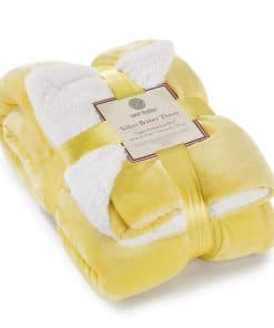 Manta de Sherpa Genteele Súper Suave -Amarillo/Blanco